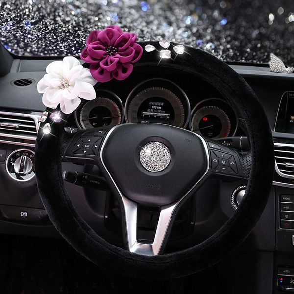 steering wheel covers flower crystal car cover winter plush rhinestone auto steering-wheel for women girls - black
steering wheel covers flower crystal car cover winter plush rhinestone auto steering-wheel for women girls - black