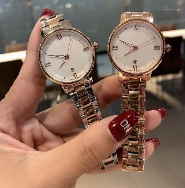 women roman numeral wristwatch rose gold stainless steel quartz watches sport date clock ladies geometric bracelet 33mm wristwatches, Slivery;brown
women roman numeral wristwatch rose gold stainless steel quartz watches sport date clock ladies geometric bracelet 33mm wristwatches, Slivery;brown