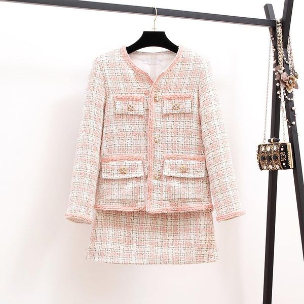 two piece dress 2021 autumn runway tweed 2 set skirt winter women pink plaid jacket coat+ high waist mini a line wool blend suits, White
two piece dress 2021 autumn runway tweed 2 set skirt winter women pink plaid jacket coat+ high waist mini a line wool blend suits, White