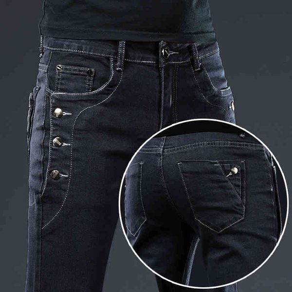 men's jeans algodão calças de brim dos homens rendas até jeans pretas magro hip hop esportivas cintura elástica masculina aszj, Blue
men's jeans algodão calças de brim dos homens rendas até jeans pretas magro hip hop esportivas cintura elástica masculina aszj, Blue