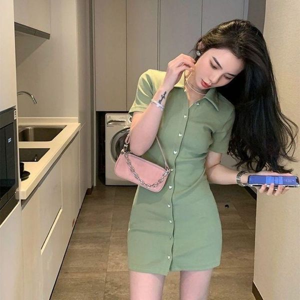 casual dresses solid collar dress women 2021 summer korean fashion design love button lapel preppy style hip short bodycon, Black;gray
casual dresses solid collar dress women 2021 summer korean fashion design love button lapel preppy style hip short bodycon, Black;gray