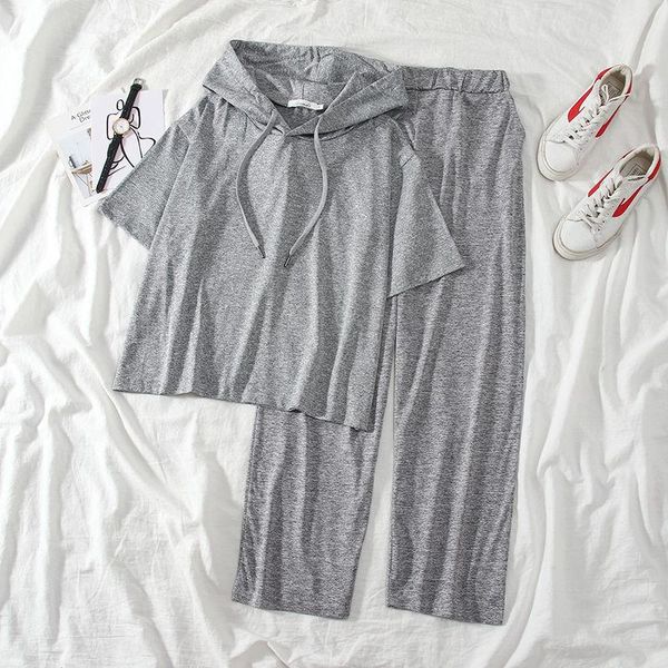 women's tracksuits 2021 summer ladies suit fashion solid hooded blouse + high waist wide leg casual pants two pieces set z142, Gray
women's tracksuits 2021 summer ladies suit fashion solid hooded blouse + high waist wide leg casual pants two pieces set z142, Gray