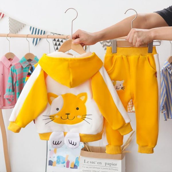 cartoon children clothing winter baby boys girls thicken hooded jacket pants 2pcs sets kids casual plus warm cotton sportswear, White
cartoon children clothing winter baby boys girls thicken hooded jacket pants 2pcs sets kids casual plus warm cotton sportswear, White
