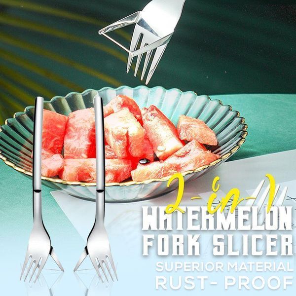 forks 2-in-1 watermelon fork slicer kitchen tool stainless steel portable artifact fruit cutter drop
forks 2-in-1 watermelon fork slicer kitchen tool stainless steel portable artifact fruit cutter drop