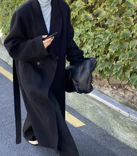 women's wool & blends woollen coat for women winter female over-the-knee long loose jacket 1863#, Black
women's wool & blends woollen coat for women winter female over-the-knee long loose jacket 1863#, Black