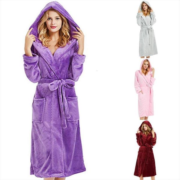 plush fleece hooded bathrobe women sleepwear solid color long sleeve pocket loose autumn winter bath robe, Black;red
plush fleece hooded bathrobe women sleepwear solid color long sleeve pocket loose autumn winter bath robe, Black;red