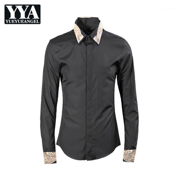 vintage men formal embroidery shirts cotton bridegroom wedding dress shirt business man office work slim fit men's, White;black
vintage men formal embroidery shirts cotton bridegroom wedding dress shirt business man office work slim fit men's, White;black