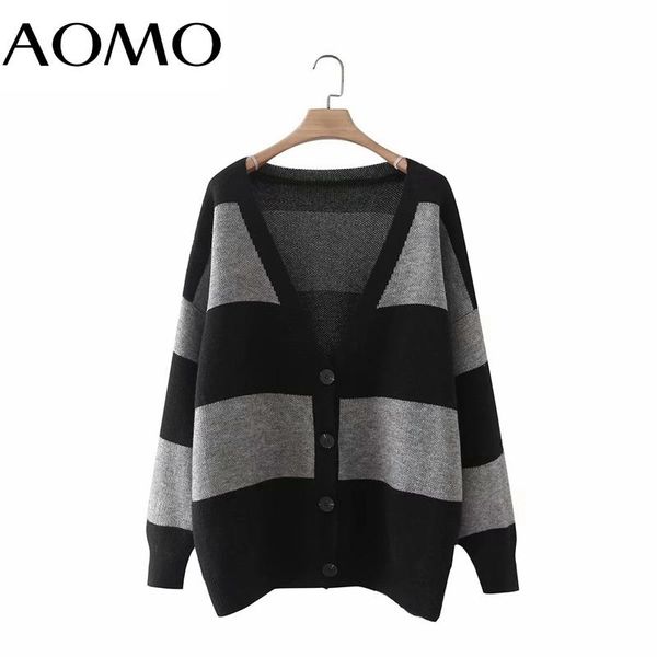 women's knits & tees aomo women vintage gray striped cardigan v collar knitted coat 3f32a, White
women's knits & tees aomo women vintage gray striped cardigan v collar knitted coat 3f32a, White