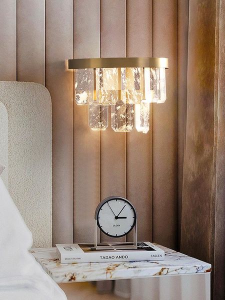 wall lamp all copper crystal light luxury bedroom bedside post modern living room background aisle corridor
wall lamp all copper crystal light luxury bedroom bedside post modern living room background aisle corridor