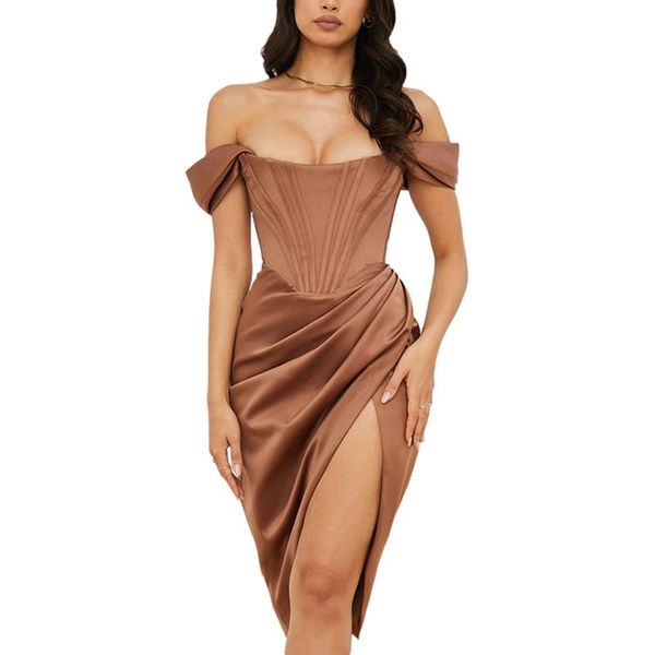 casual dresses off shoulder solid ruched split dress fashion women elegant evening party banquet outfit sleeveless slim midi, Black;gray
casual dresses off shoulder solid ruched split dress fashion women elegant evening party banquet outfit sleeveless slim midi, Black;gray