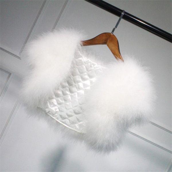women's fur & faux real ostrich feather vest white bridal shrug bolero winter warm furry jacket c11, Black
women's fur & faux real ostrich feather vest white bridal shrug bolero winter warm furry jacket c11, Black