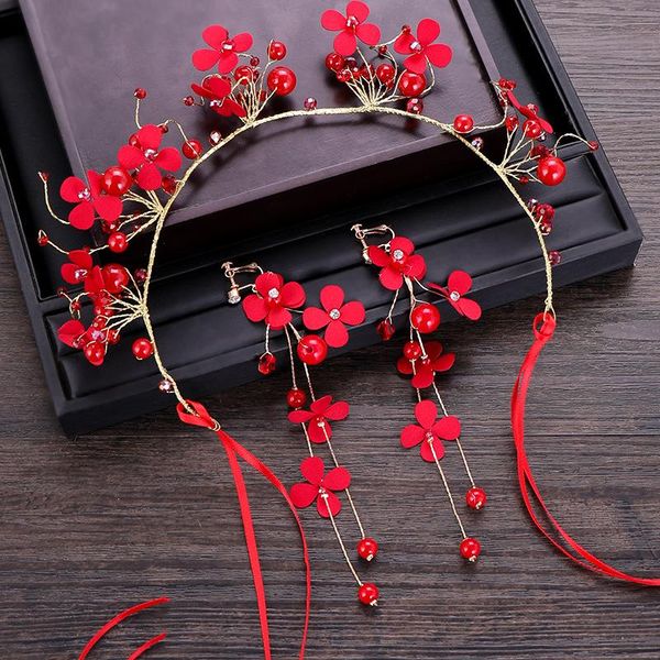 hair clips & barrettes bridal headwear red handmade pearl headband beautiful fashion clothing headdress tiara earrings set accessories, Golden;silver
hair clips & barrettes bridal headwear red handmade pearl headband beautiful fashion clothing headdress tiara earrings set accessories, Golden;silver