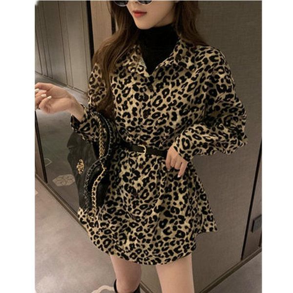 women's blouses & shirts loose outer wear collar leopard shirt autumn design sense niche belt waist slimming jacket tide, White
women's blouses & shirts loose outer wear collar leopard shirt autumn design sense niche belt waist slimming jacket tide, White