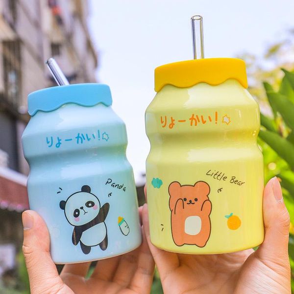 mugs japanese creative cartoon animal ceramic cup with lid portable small couple straw mug children's water gift
mugs japanese creative cartoon animal ceramic cup with lid portable small couple straw mug children's water gift