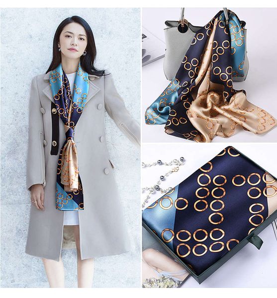 designer yao chen's same summer versatile sunscreen long scarf women's silk like soft and breathable printed scarves, Blue;black
designer yao chen's same summer versatile sunscreen long scarf women's silk like soft and breathable printed scarves, Blue;black