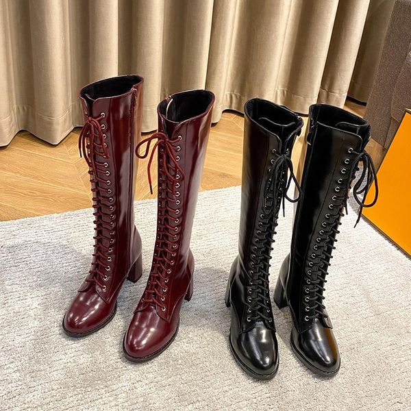 british style woman 7cm chunky heels lace up boots ladies winter fashion knee high boots zipper motorcycle, Black
british style woman 7cm chunky heels lace up boots ladies winter fashion knee high boots zipper motorcycle, Black