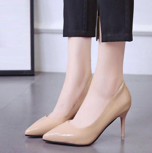 dress shoes selling women pointed toe pumps patent leather red 10cm high heels boat shadow wedding zapatos mujer, Black
dress shoes selling women pointed toe pumps patent leather red 10cm high heels boat shadow wedding zapatos mujer, Black