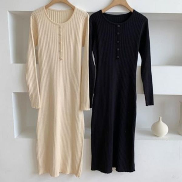 casual dresses korean autumn 2021 style solid color retro temperament loose long knit dress round neck sleeve women's clothing, Black;gray
casual dresses korean autumn 2021 style solid color retro temperament loose long knit dress round neck sleeve women's clothing, Black;gray