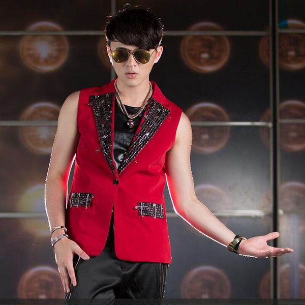 men lager size clothing shopping men's singer cultivate one's morality suit rivet vest nightclub stage costumes / s-xl, Black;white
men lager size clothing shopping men's singer cultivate one's morality suit rivet vest nightclub stage costumes / s-xl, Black;white