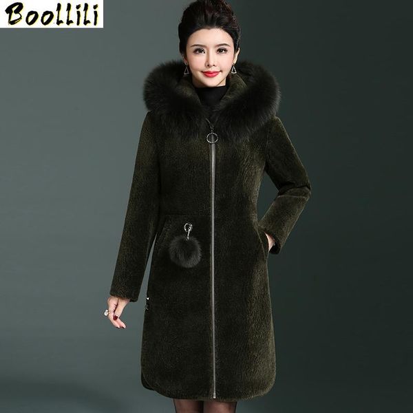 women's fur & faux boollili 2021 real wool jackets women natural coat sheep shearling jacket winter thick warm coats with collar, Black
women's fur & faux boollili 2021 real wool jackets women natural coat sheep shearling jacket winter thick warm coats with collar, Black
