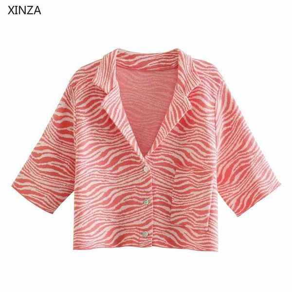 women's blouses & shirts women animal print jacquard knit shirt short sleeve vintage summer cropped woman chic button up pink blo, White
women's blouses & shirts women animal print jacquard knit shirt short sleeve vintage summer cropped woman chic button up pink blo, White