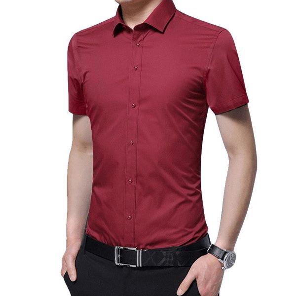 men's dress shirts brand formal shirt men short sleeve turn down color slim fit casual plus size s-8xl camisa masculina, White;black
men's dress shirts brand formal shirt men short sleeve turn down color slim fit casual plus size s-8xl camisa masculina, White;black