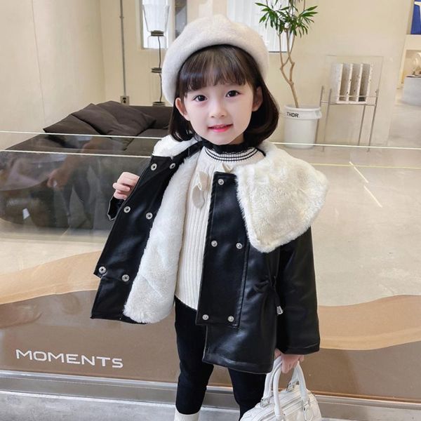 jackets coat for girl thick warm leather outerwear cotton padded children's casual clothes, Blue;gray
jackets coat for girl thick warm leather outerwear cotton padded children's casual clothes, Blue;gray