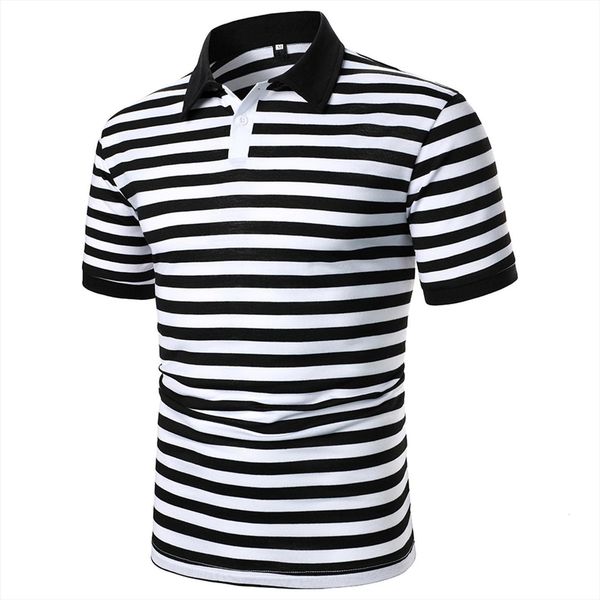 striped business casual shirts men polos summer breathable short sleeve comfortable brand jersey, White;black
striped business casual shirts men polos summer breathable short sleeve comfortable brand jersey, White;black