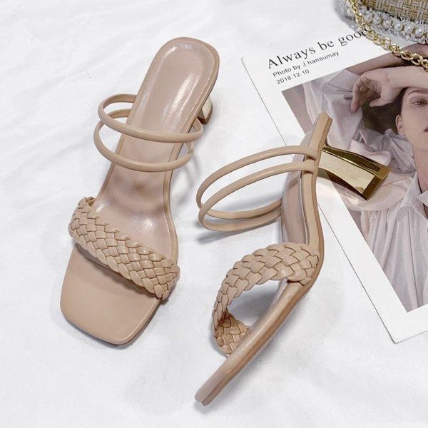 sandals summer braiding slippers square toe woven pu leather heels gladiator womens slides shoes, Black
sandals summer braiding slippers square toe woven pu leather heels gladiator womens slides shoes, Black