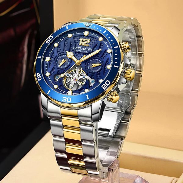 wristwatches men's automatic mechanical watches tourbillon stainless steel fashion business waterproof male clock relogio, Slivery;brown
wristwatches men's automatic mechanical watches tourbillon stainless steel fashion business waterproof male clock relogio, Slivery;brown