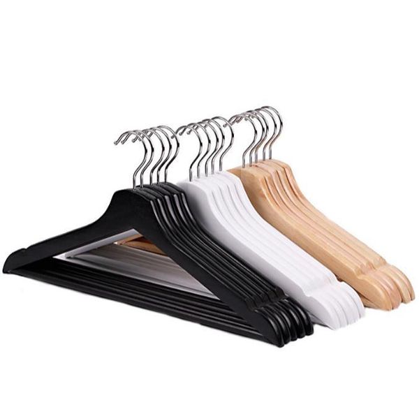 hangers & racks white black wood clothes hanger with pants bar, durable shirts suit for el, 50pcs/lot sn2268
hangers & racks white black wood clothes hanger with pants bar, durable shirts suit for el, 50pcs/lot sn2268