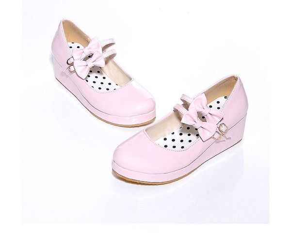 women's shoes in spring and autumn slope heel round head@301, Black
women's shoes in spring and autumn slope heel round head@301, Black