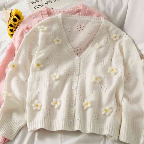 women's sweaters verão doce flores tridimensionais oco fino camisola de malha feminina com decote em v single-breasted manga comprida s, White;black
women's sweaters verão doce flores tridimensionais oco fino camisola de malha feminina com decote em v single-breasted manga comprida s, White;black