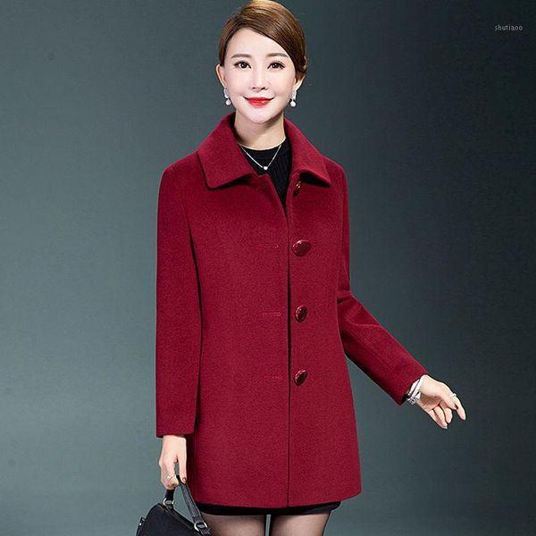 women's wool & blends blended woolen coat outerwear basic women autumn winter jacket elegant mother plus size 5xl 2021 mh56, Black
women's wool & blends blended woolen coat outerwear basic women autumn winter jacket elegant mother plus size 5xl 2021 mh56, Black