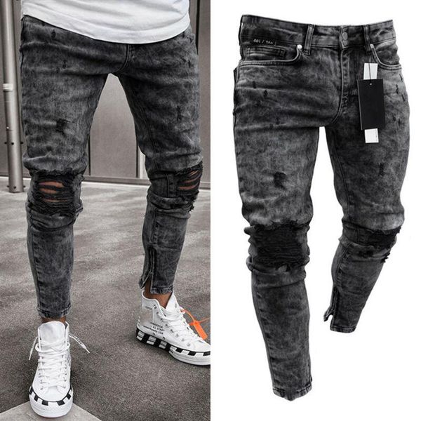 men's pants men skinny ripped jeans stretch slim fit biker denim distressed trousers casual, Black
men's pants men skinny ripped jeans stretch slim fit biker denim distressed trousers casual, Black