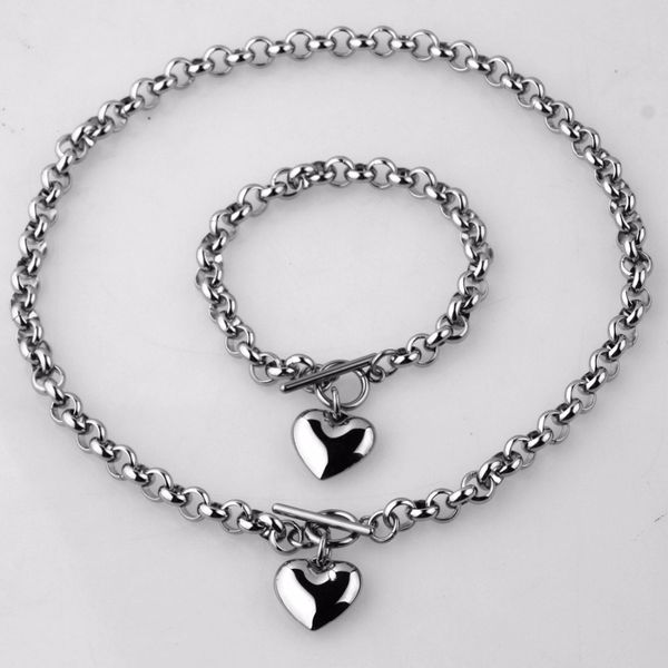 women girls gift silver tone jewelry sets gift stainless steel rolo chain hollow heart pendant jewelry bracelet and necklace
women girls gift silver tone jewelry sets gift stainless steel rolo chain hollow heart pendant jewelry bracelet and necklace