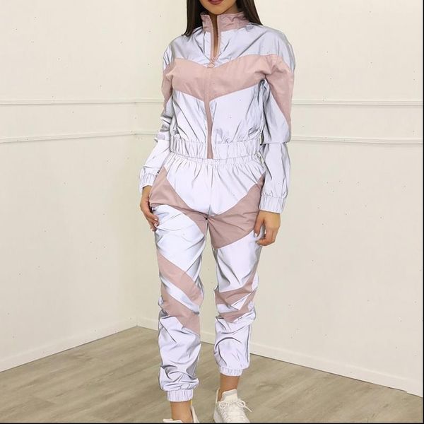 women tracksuits 2 piece set reflective crop pants fashion 2021 ladies loose zipper jacket coat trouser suit, Gray
women tracksuits 2 piece set reflective crop pants fashion 2021 ladies loose zipper jacket coat trouser suit, Gray