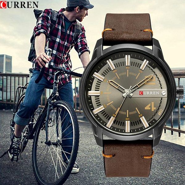 wristwatches curren brand men fashion unique wrist watch waterproof japan quartz leather strap casual male clock analog relogio deportiv, Slivery;brown
wristwatches curren brand men fashion unique wrist watch waterproof japan quartz leather strap casual male clock analog relogio deportiv, Slivery;brown