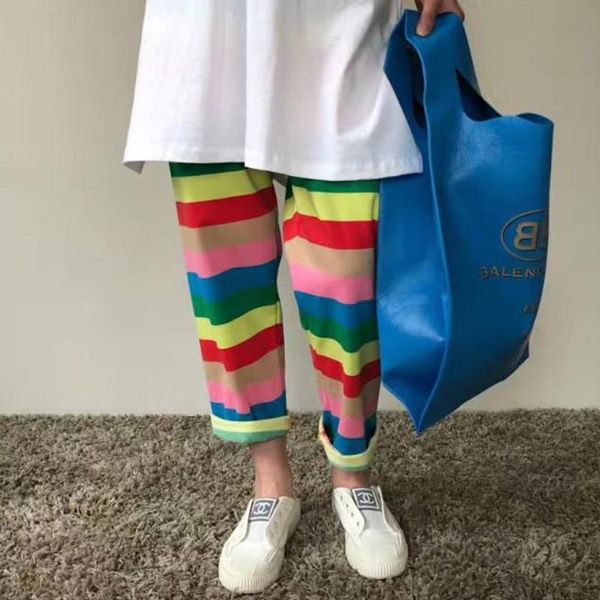 women's pants & capris colorful striped women rainbow pant casual loose trousers high waist harem harajuku girl chic streetwear, Black;white
women's pants & capris colorful striped women rainbow pant casual loose trousers high waist harem harajuku girl chic streetwear, Black;white