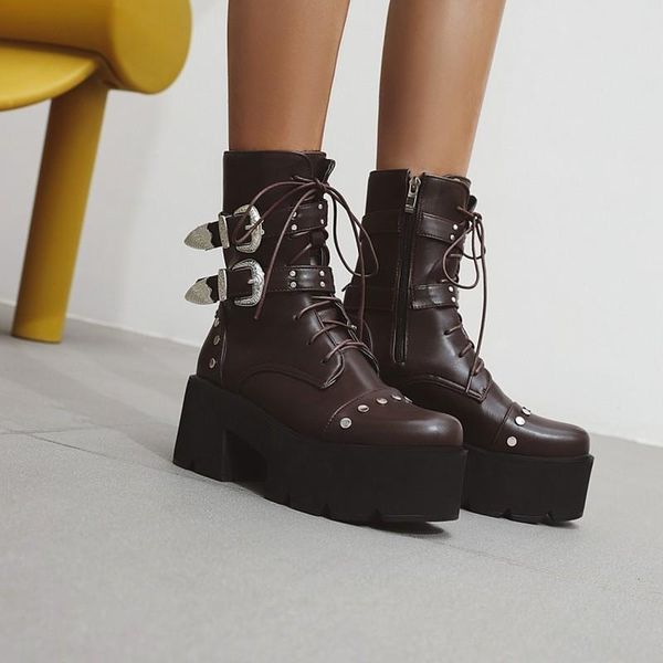 boots women platform rivet winter black pu leather gothic punk style combat high heels comfortable
boots women platform rivet winter black pu leather gothic punk style combat high heels comfortable