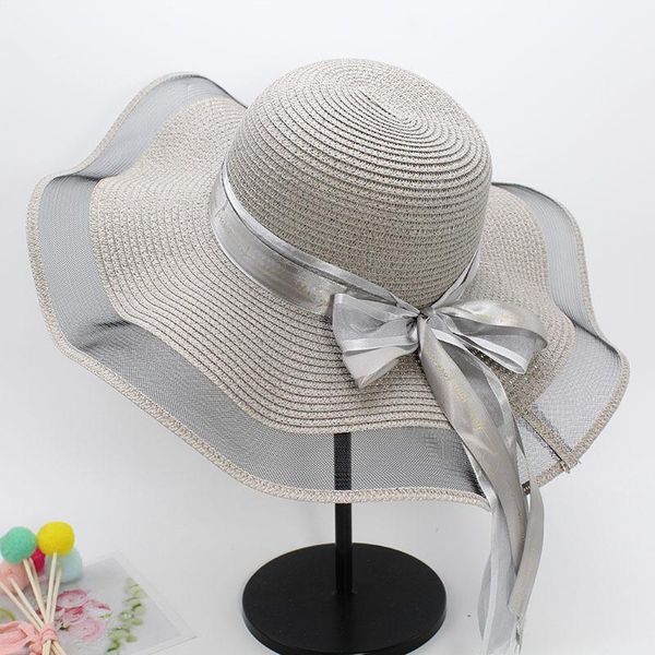 stingy brim hats summer female sun hat bow straw cowboy visor temperament flat women's sea beach vacation leisure sunscreen, Blue;gray
stingy brim hats summer female sun hat bow straw cowboy visor temperament flat women's sea beach vacation leisure sunscreen, Blue;gray