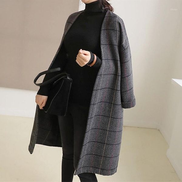 women's wool & blends mid-long windbreaker coat with round collar over knee and woolen large size1, Black
women's wool & blends mid-long windbreaker coat with round collar over knee and woolen large size1, Black