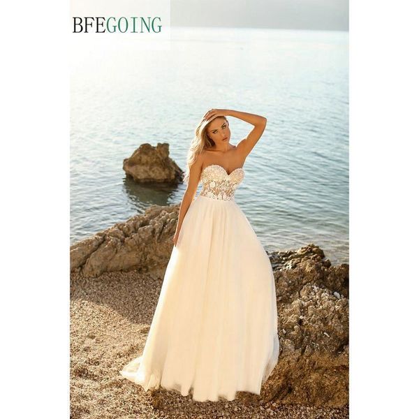 other wedding dresses ivory tulle sweetheart strapless floor-length a-line chapel train custom made layered skirt, White
other wedding dresses ivory tulle sweetheart strapless floor-length a-line chapel train custom made layered skirt, White