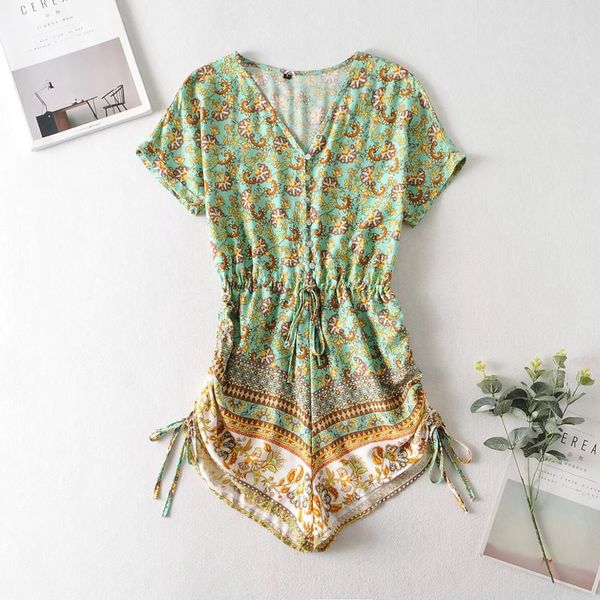 boho open button v neck green floral print bodysuits women lacing up waist short sleeve short pants jumpsuit romper playsuit, Red
boho open button v neck green floral print bodysuits women lacing up waist short sleeve short pants jumpsuit romper playsuit, Red