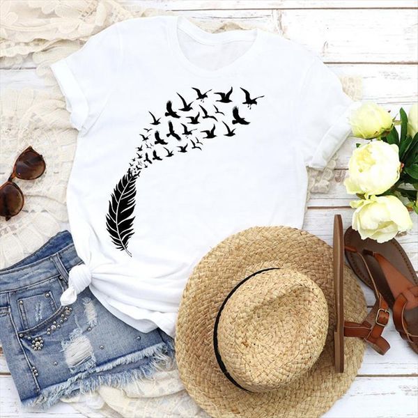 graphic feather bird flying simple women short sleeve cute 90s tees print shirt clothing female womens, White
graphic feather bird flying simple women short sleeve cute 90s tees print shirt clothing female womens, White