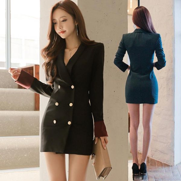 casual dresses women dress double-breasted korean fashion professional suit office lady outfit design vestidos solid clothes, Black;gray
casual dresses women dress double-breasted korean fashion professional suit office lady outfit design vestidos solid clothes, Black;gray