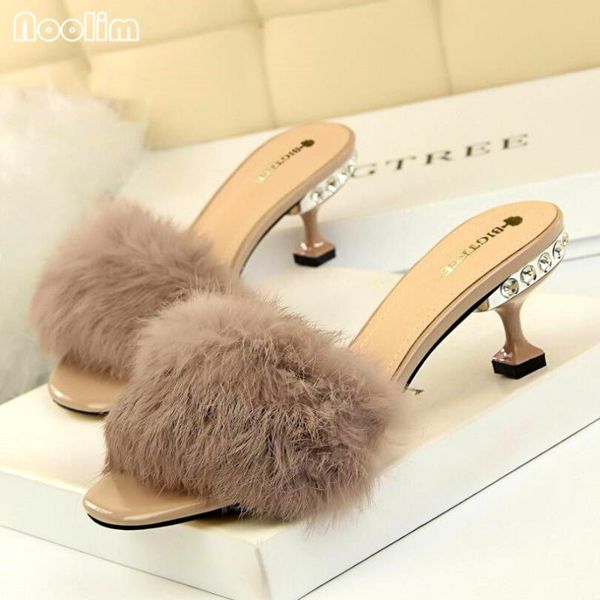 slippers noolim fashion elegant women with fur crystal high-heeled sandals, Black
slippers noolim fashion elegant women with fur crystal high-heeled sandals, Black