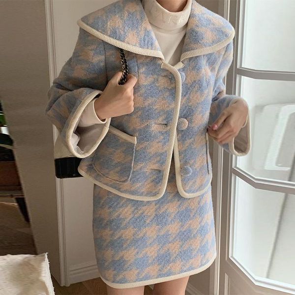 women's jackets autumn winter retro bird lattice sailor collar coat women korean style chic elegant office ladies jacket vintage loose, Black;brown
women's jackets autumn winter retro bird lattice sailor collar coat women korean style chic elegant office ladies jacket vintage loose, Black;brown