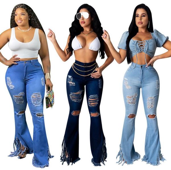 women denim flared long pants bell bottom jeans trousers hole ripped full length leggings bodycon streetwear stylish clothing, Blue
women denim flared long pants bell bottom jeans trousers hole ripped full length leggings bodycon streetwear stylish clothing, Blue