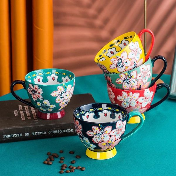 mugs ceramic painted mug coffee milk oatmeal breakfast large capacity microwaveable household cute kitchen tableware dishes
mugs ceramic painted mug coffee milk oatmeal breakfast large capacity microwaveable household cute kitchen tableware dishes